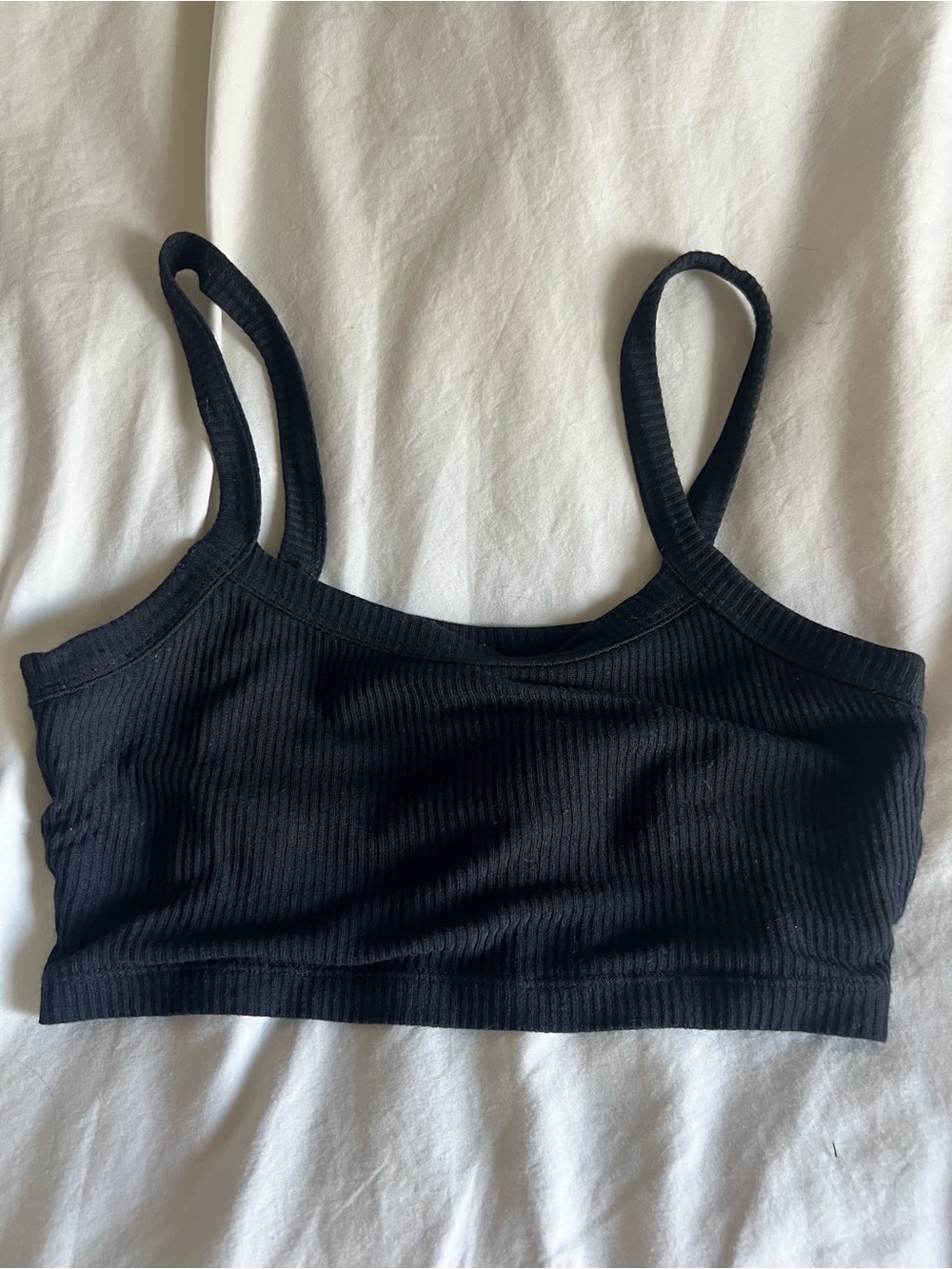 Alo Black Ribbed Bralette Tank Top